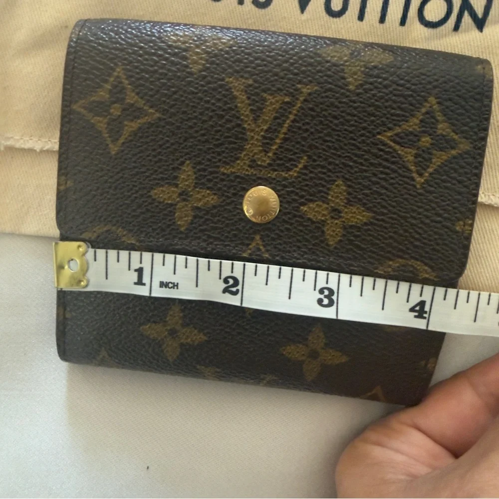 Louis Vuitton Monogram Canvas Compact Card Holder in Brown and Gold